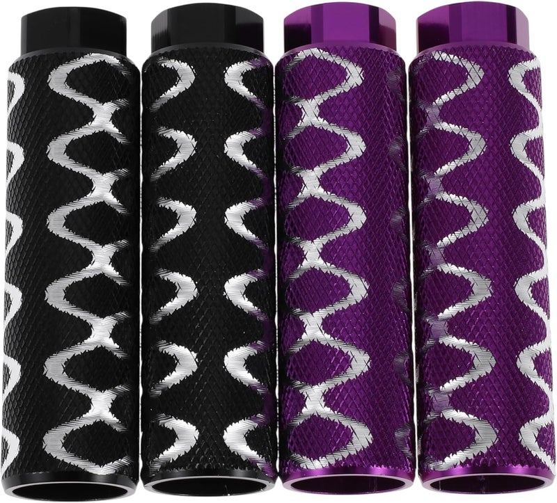 REPAIROCK 4 Pcs Aluminum Alloy Anti-Skid Bike Pegs 100 mm Length Circle Texture Bicycle Backseats Stands Cycling Foot Pegs Axles - Image 1